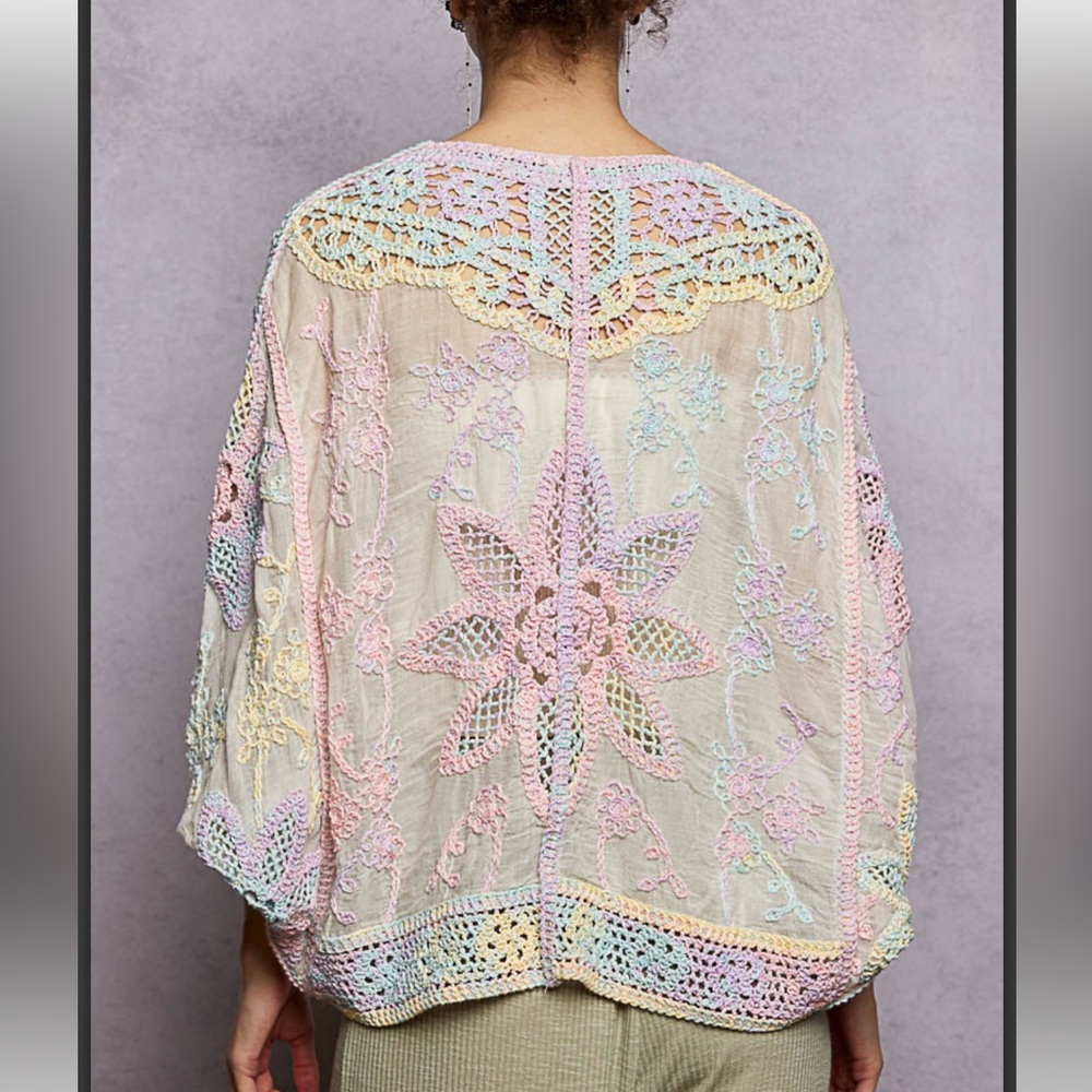 PS5-–(🚨SHIPPED 4/24) POL Multicolor Crochet KIMONO